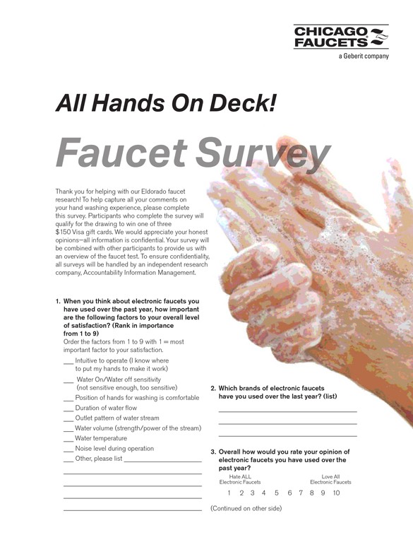 Chicago Faucet Market Research Questionnaire