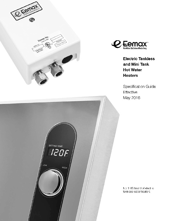 Eemax Product Specification Guide