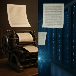 Bending AI Will - printing press versus AI