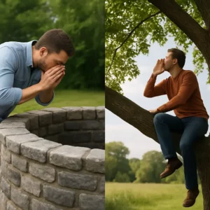 goes and whispers in a well